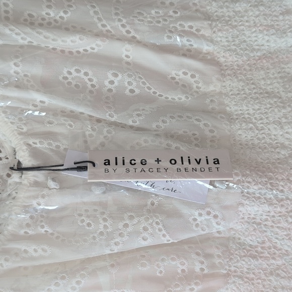 Alice + Olivia White Lace Tiered Romper Dress - Picture 2 of 7